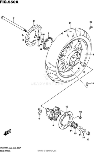 Rear Wheel (dl650a) Schematic