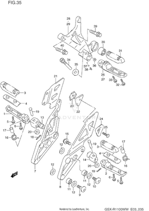 Footrest (model P/r) Schematic