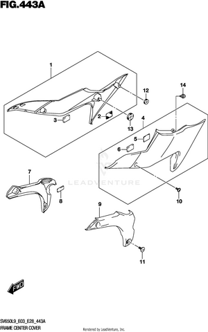 Frame Center Cover (sv650l9 E03) Schematic