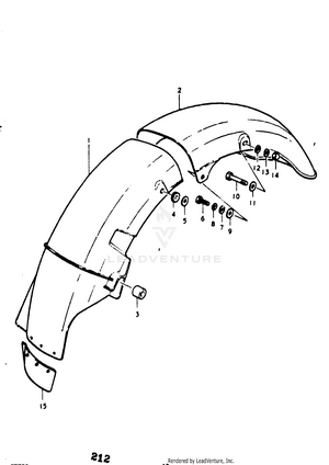Rear Fender (gt750a & B) Schematic
