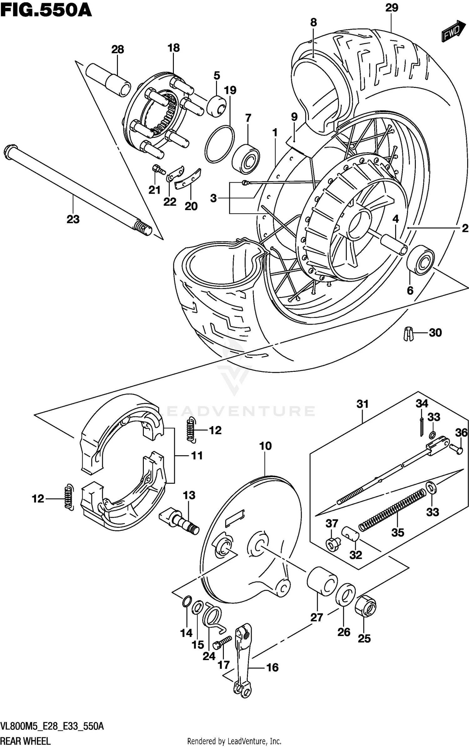 REAR WHEEL (VL800T)