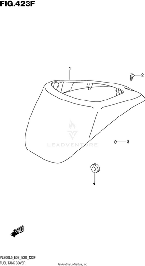 Fuel Tank Cover (vl800bl5 E28) Schematic