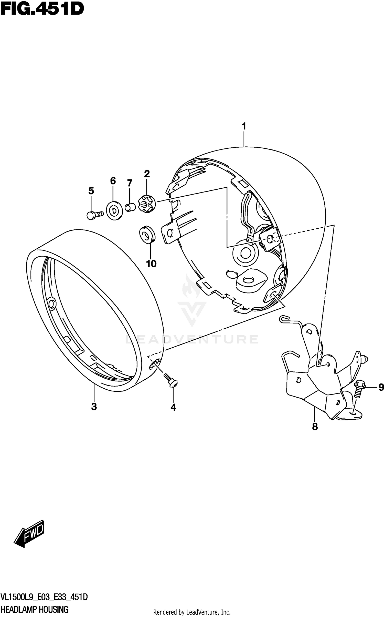 HEADLAMP HOUSING (VL1500TL9 E33)