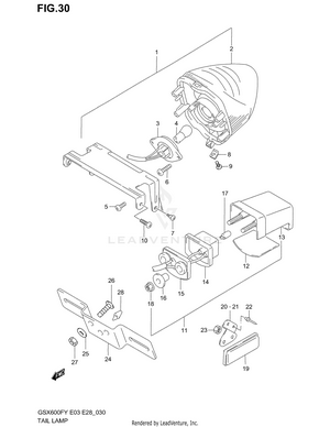 Tail Lamp (model W/x/y/k1/k2) Schematic