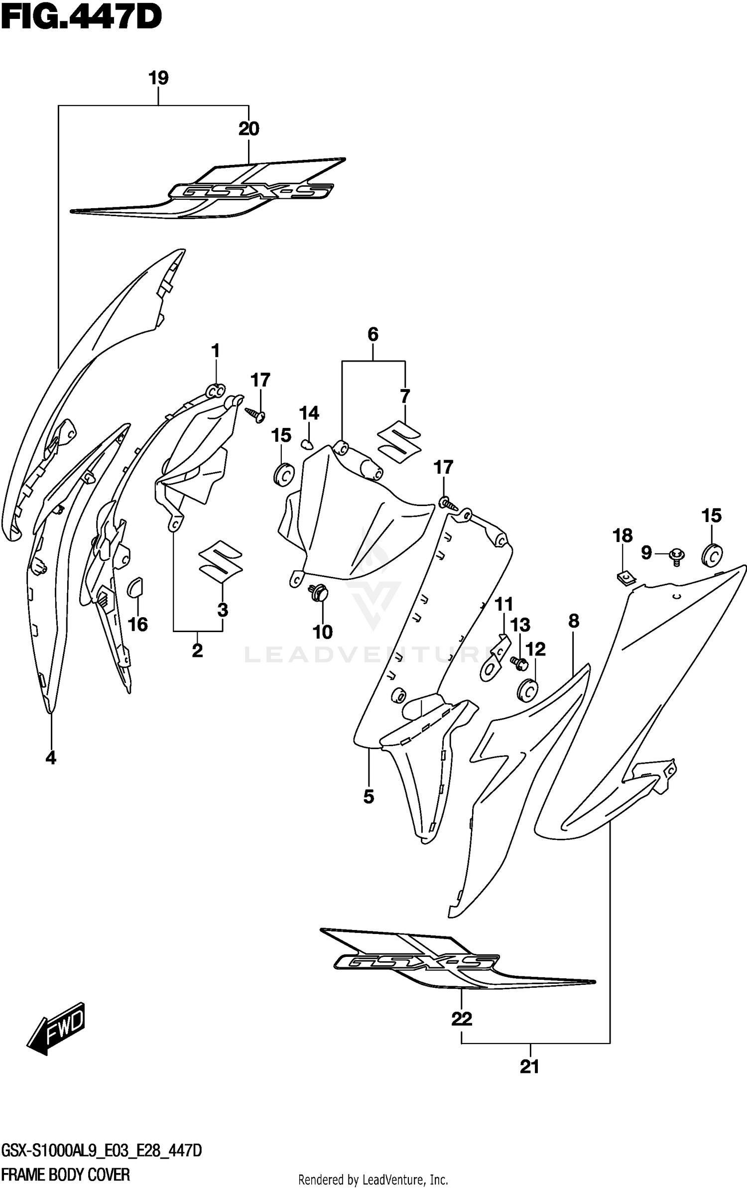 FRAME BODY COVER (GSX-S1000YAL9 E03)