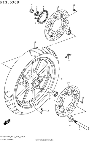 Front Wheel (dl650am2 E28) Schematic