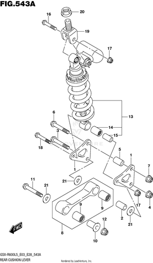 Rear Cushion Lever (gsx-r600l5 E03) Schematic