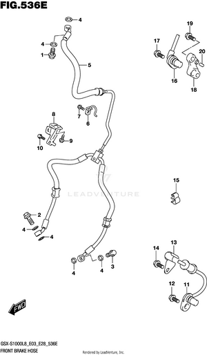 Front Brake Hose (gsx-s1000l8 E33) Schematic