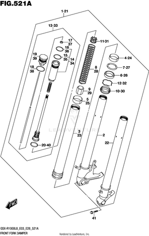 Front Fork Damper (gsx-r1000l8 E03) Schematic