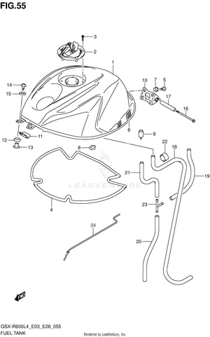 Fuel Tank (gsx-r600l4 E28) Schematic