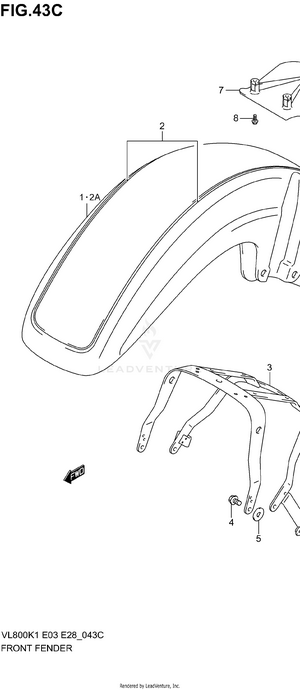 Front Fender (vl800k4/k5) Schematic