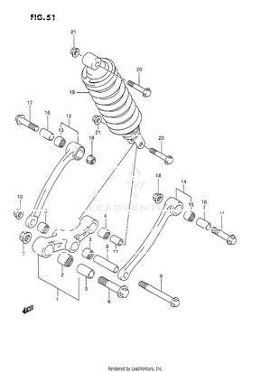 Rear Cushion Lever (model J) Schematic