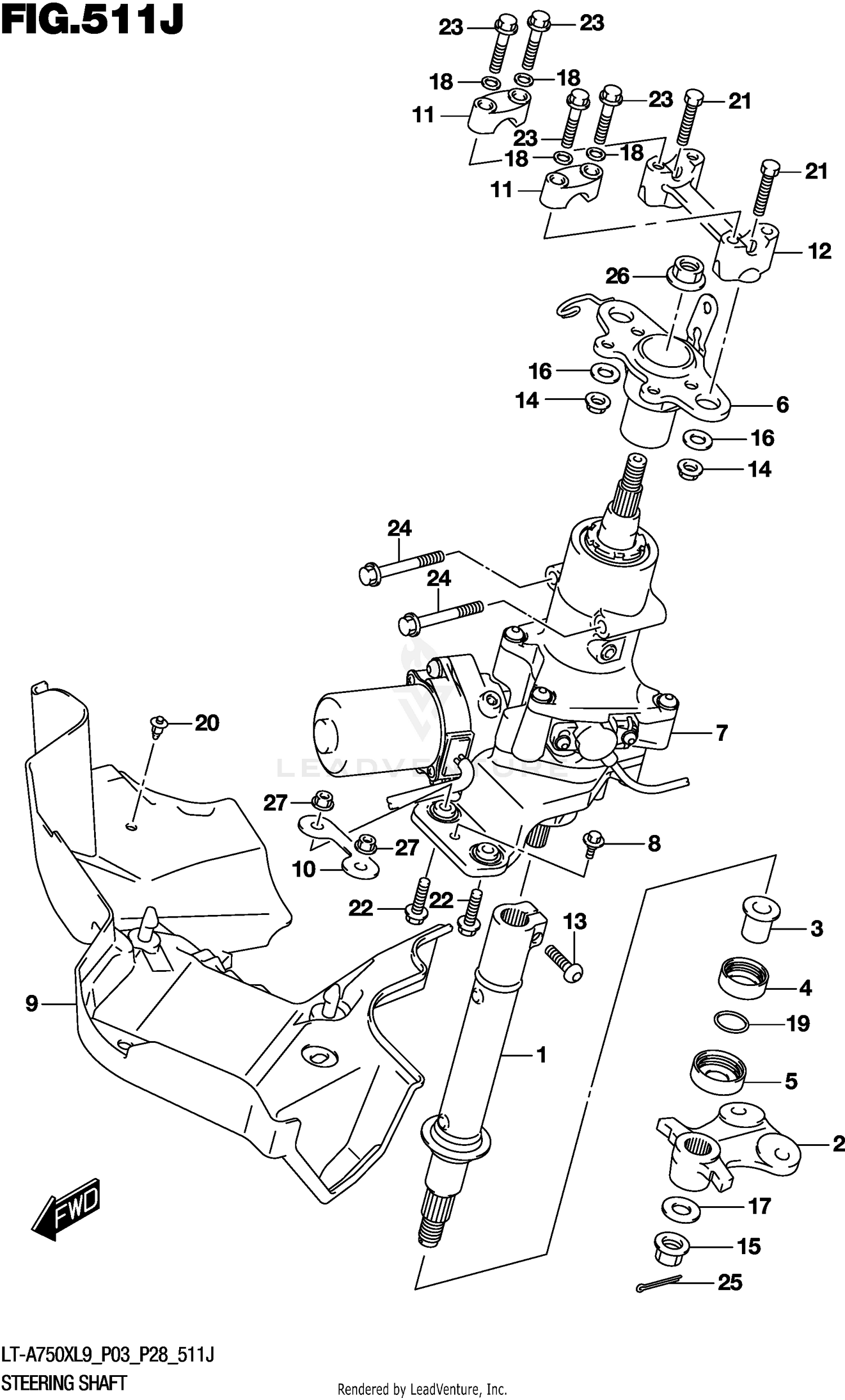 STEERING SHAFT (LT-A750XPZL9 P33)