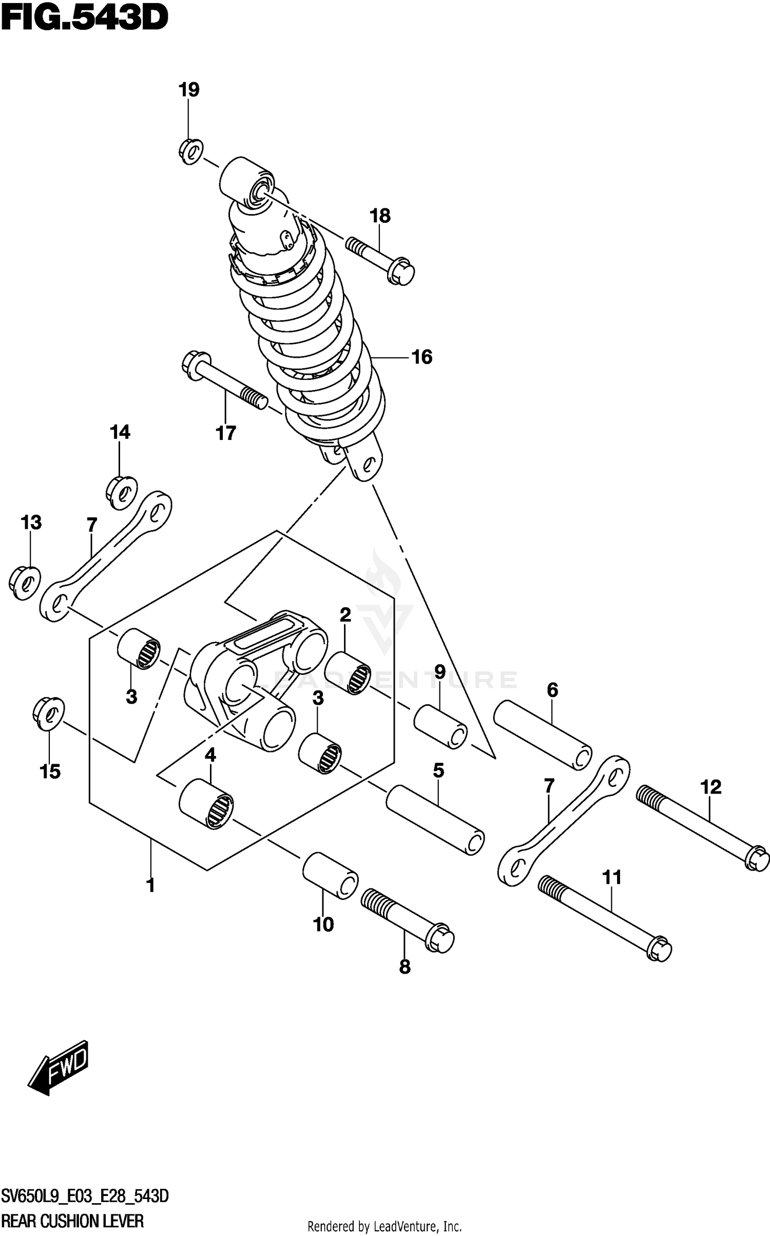 REAR CUSHION LEVER (SV650AL9 E33)