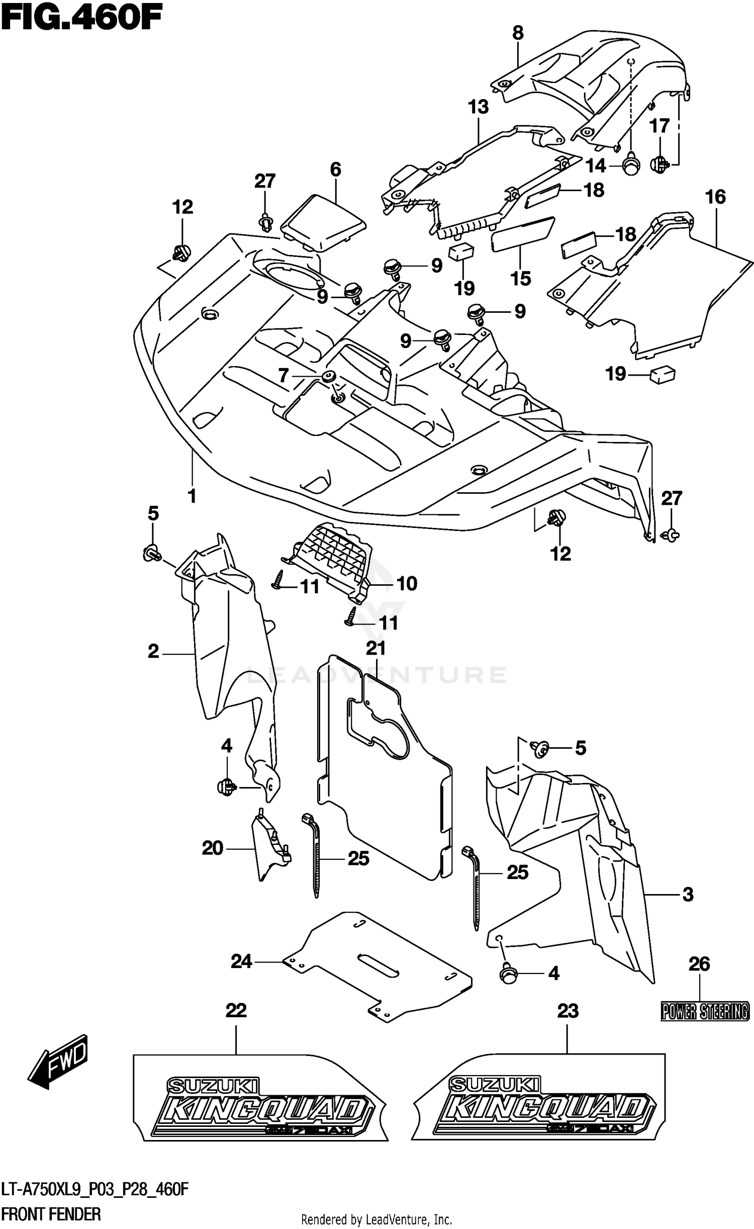 FRONT FENDER (LT-A750XPL9 P33)