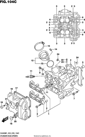 Cylinder Head (front) Schematic