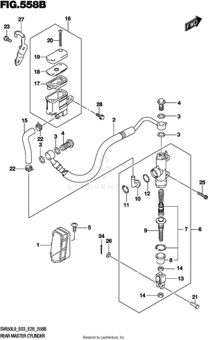 Rear Master Cylinder (sv650l9 E33) Schematic