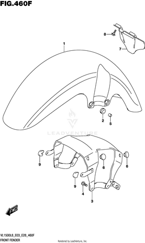 Front Fender (vl1500tl8 E28) Schematic