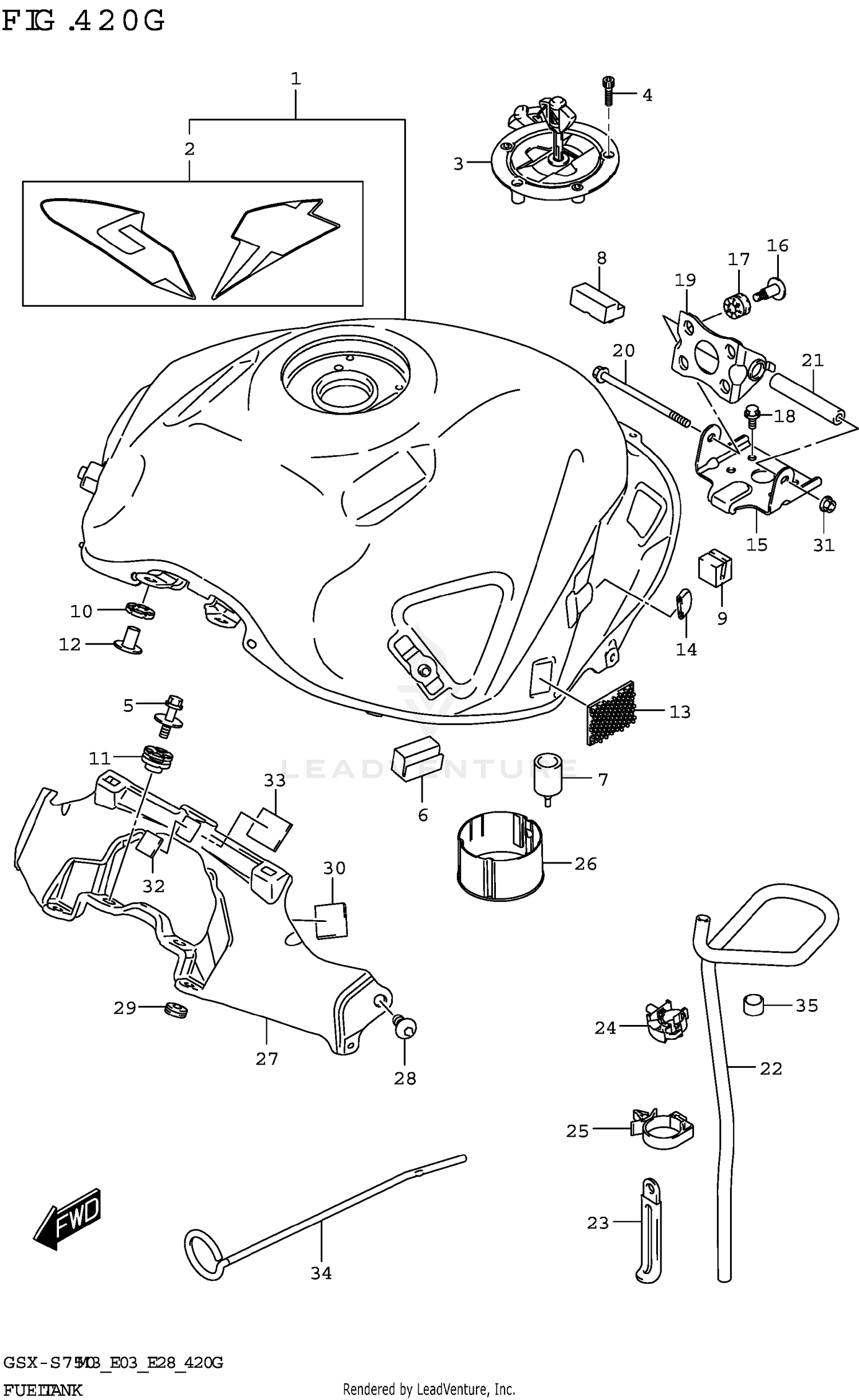 FUEL TANK ((GSX-S750Z,GSX-S750ZA):E33)