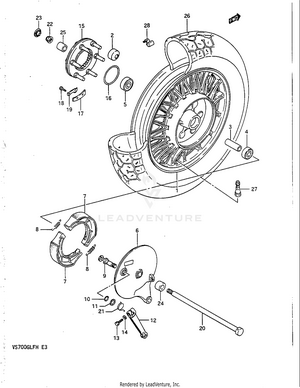 Rear Wheel (vs700glefh/gleph) Schematic