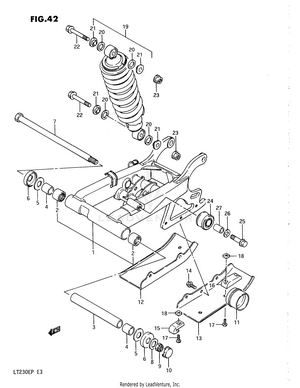 Rear Swinging Arm (model H) Schematic