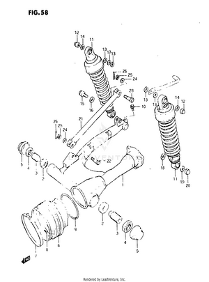 Rear Swinging Arm (model D) Schematic