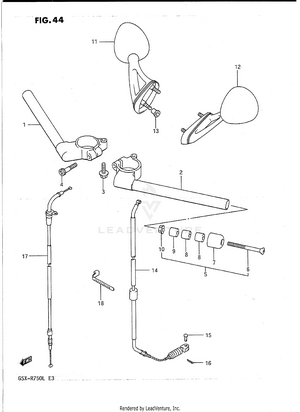 Handlebar (model J/k) Schematic