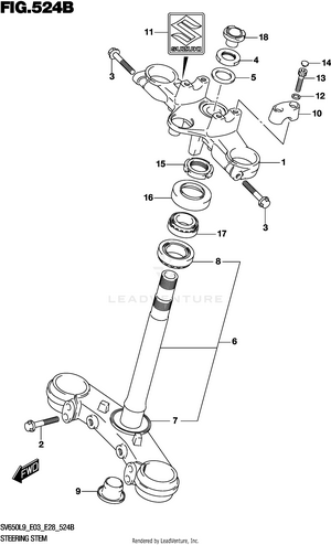 Steering Stem (sv650l9 E33) Schematic