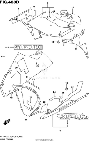 Under Cowling (gsx-r1000al8 E28) Schematic
