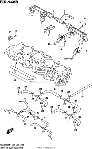 Throttle Body Hose/joint (e33) Schematic