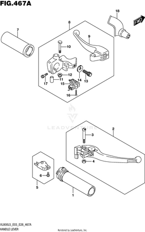 Handle Lever (vl800l5 E03) Schematic