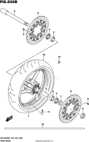Front Wheel (gsx-r600) Schematic
