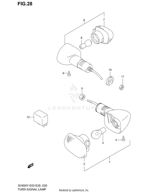Turnsignal Lamp (sv650x/y/k1/k2) Schematic
