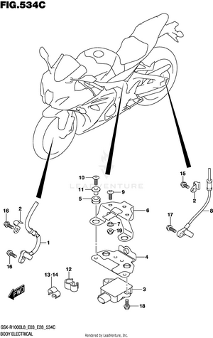Body Electrical (gsx-r1000al8 E03) Schematic