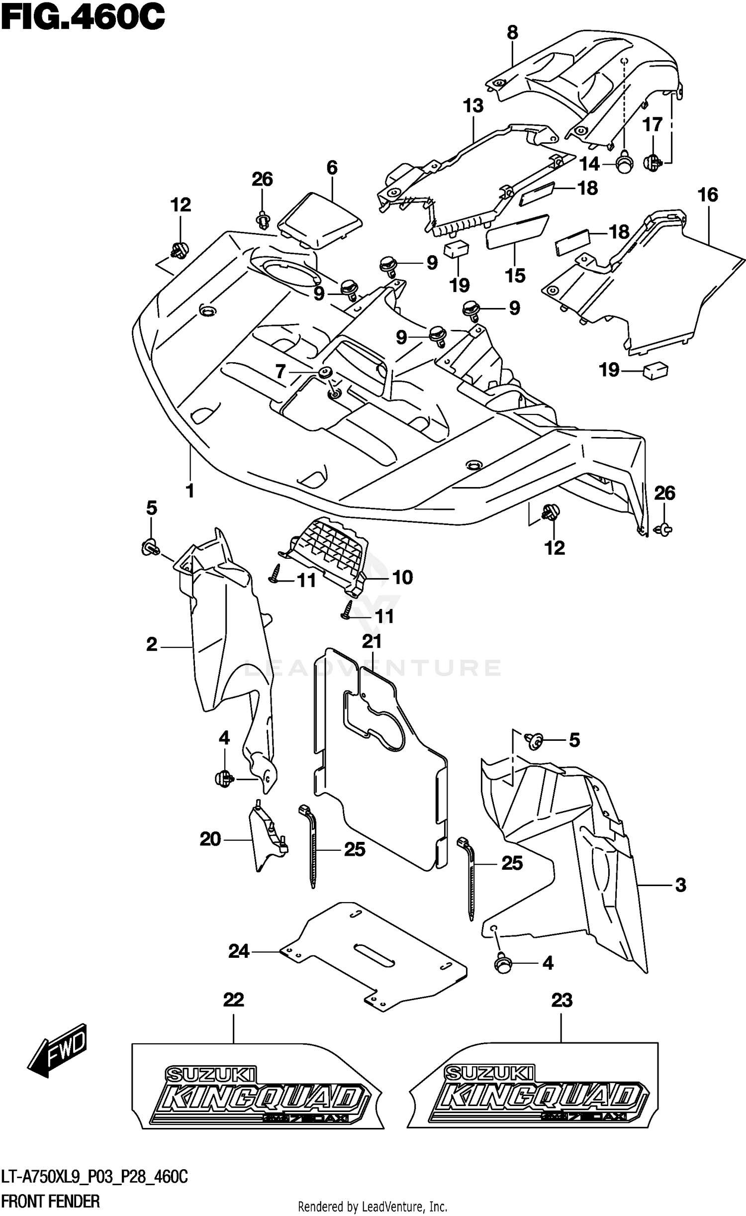 FRONT FENDER (LT-A750XL9 P33)