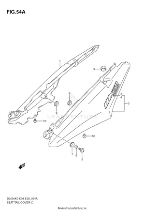 Seat Tail Cover (model K8) Schematic