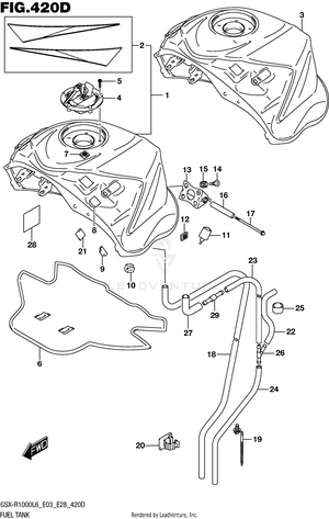 Fuel Tank (gsx-r1000al6 E28) Schematic