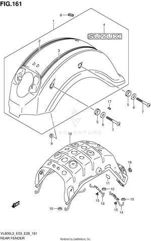 Rear Fender (vl800tl3 E33) Schematic