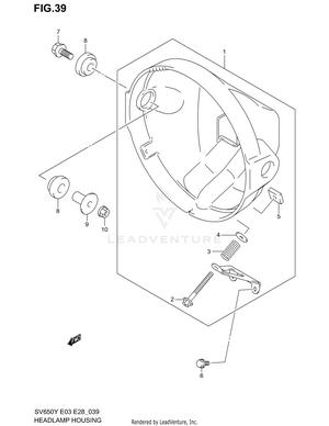 Headlamp Housing (sv650x/y/k1/k2) Schematic