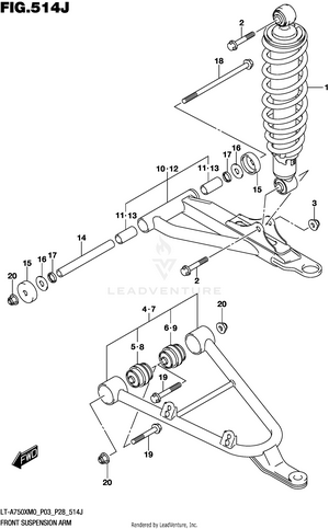 Front Suspension Arm (lt-a750xpzm0 P33) Schematic