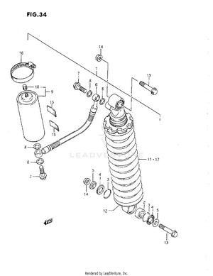 Rear Shock Absorber (g) Schematic