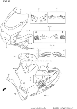 Cowling Body (model S) Schematic