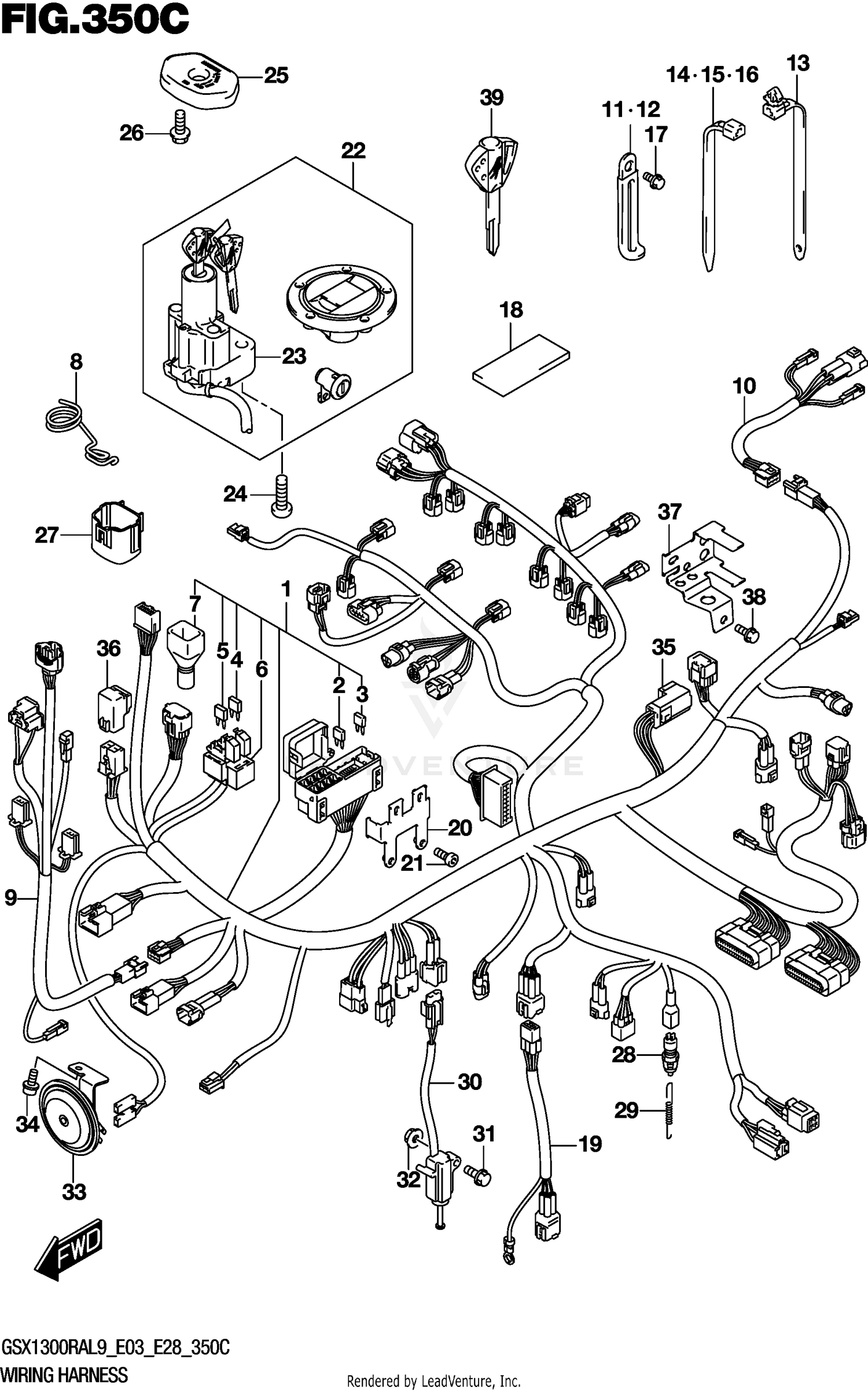 WIRING HARNESS (GSX1300RAL9 E33)