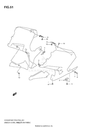 Under Cowling Installation Parts (with Cowling) Schematic