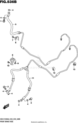 Front Brake Hose (gsx-s1000azl8 E03) Schematic