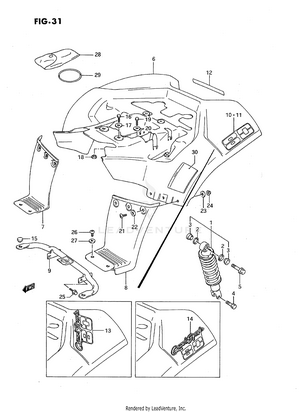 Rear Fender (model H/j/k) Schematic