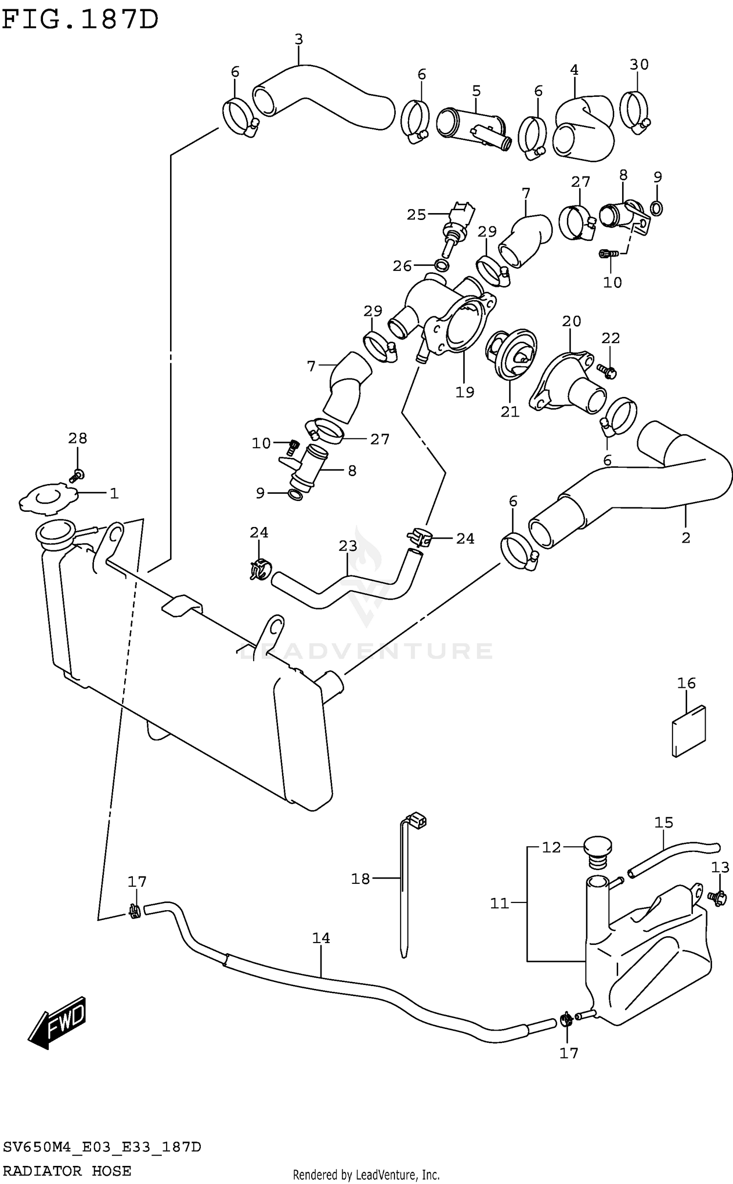 RADIATOR HOSE (SV650AM4 E33)