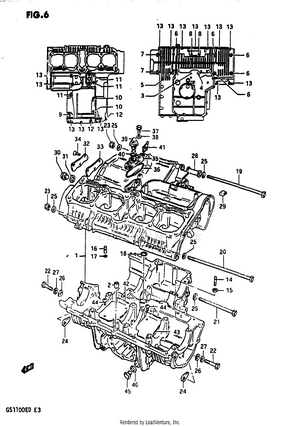 Crankcase (model D) Schematic