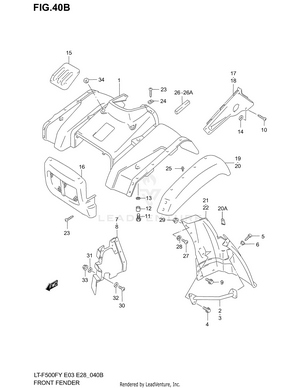 Front Fender (model K1/k2) Schematic