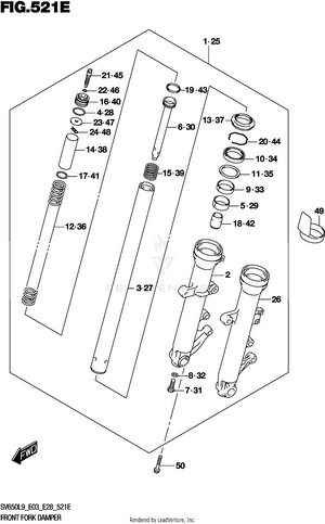 Front Fork Damper (sv650xal9 E28) Schematic